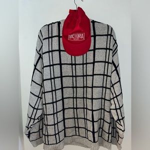 2 piece set!! Red Victoria Hat, Red/Navy striped Sweater.